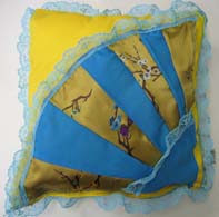 traditional fan block on a pillow